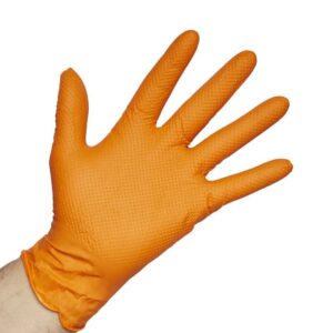 GUANTES NITRILO LION NARANJAS